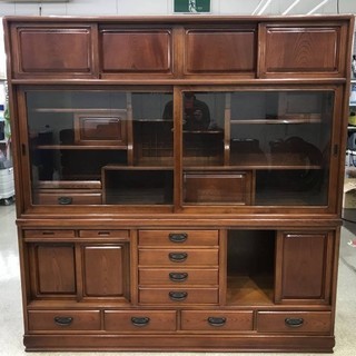 茶箪笥 茶箪笥 煎茶棚 飾り棚 水屋 欅 無垢材 突板 和室 和家具
