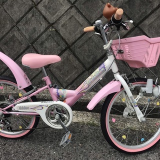可愛いピンクのジュニアバイク 20インチ 6段変速 美品
