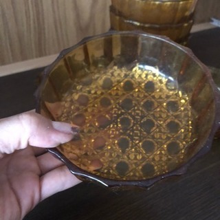 昭和レトロ 琥珀色 取り皿