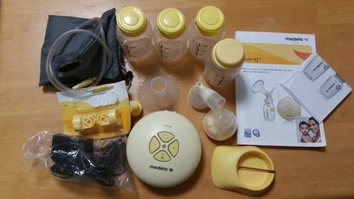 【値下げ】【お買得セット】Medela（メデラ）スイング電動さく乳器 交換用さく乳弁キットと母乳ボトル　お付け