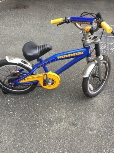16インチ　子供用自転車　ハマー2　（ブルー/イエロー）【男の子向け】