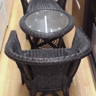 籐　ダイニングセット　2人掛け　美品　札幌発　西岡店　