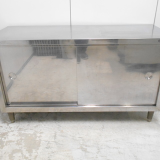 ステンレス引き戸棚付き作業台 調理台『良品中古』【リサイクル