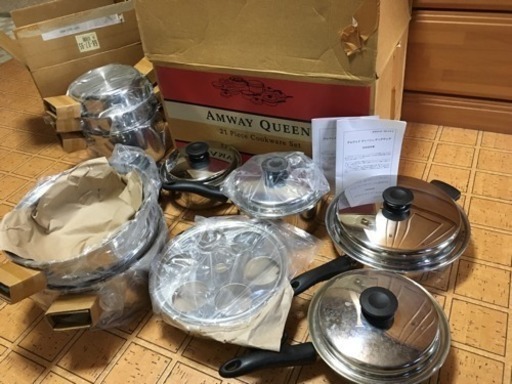(中古)アムウェイ Amway クイーンクックウェア 鍋セット