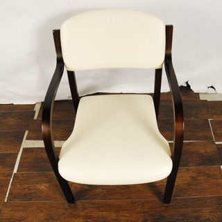 業務用椅子  肘掛け付　チェア　ウッドフレームイス アイボリー　20脚セット　業務用 会館等　アントレ