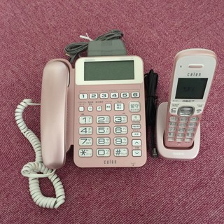 ピンクの電話機、子機１台つき