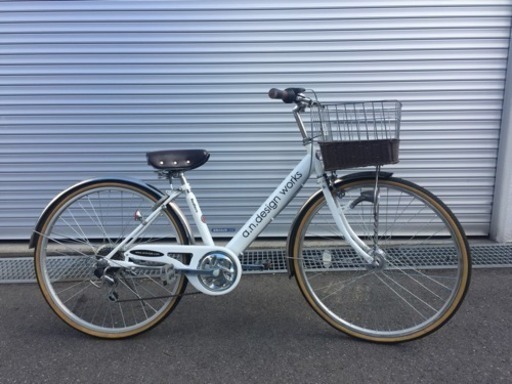 オシャレな自転車 24インチ 6段変速 [中古] a.n.design works ホワイト 