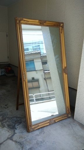 【引取限定】鏡 スタンドミラー 姿見 アンティーク 180cm × 90cm