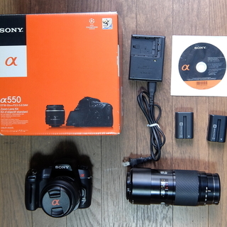 【売却済】SONY α550　本体＋　レンズ2本(18-55mm、75-300mm) α（ソニー） ソニー SONY α55 75-300mm 望遠 レンズセット