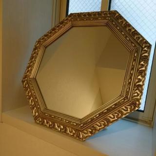 【八角形鏡】壁掛け、スタンド2WAY