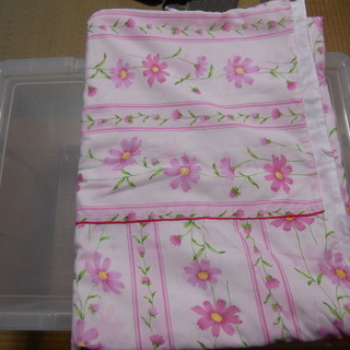 【未使用】 ピンク色　コスモス柄　掛け布団カバー　