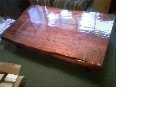 天然木(桜）無垢の一枚板座卓テーブル