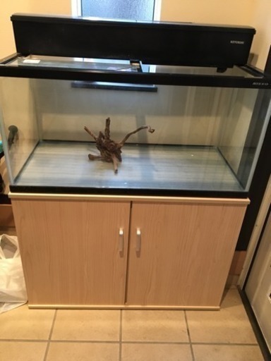ガラス水槽90×45×45  美品キャビネット