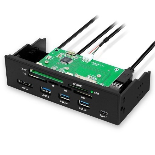 SDカードリーダー 5.25インチ 内蔵型 メモリ カードリーダー SATA/USB3.0/USB2.0/Type-cポート対応