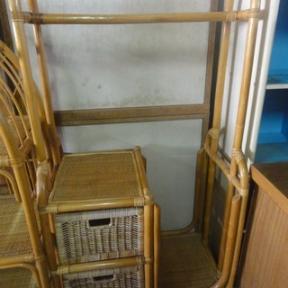 3D192　籐製家具　収納　ハンガーラック　中古家具　引き渡し限定　