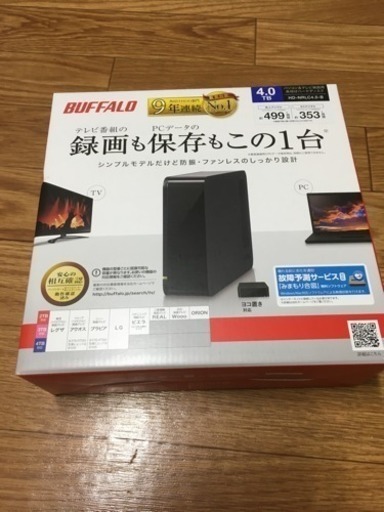新品未開封 BUFFALO HDD 4.0TB 外付け ハードディスク HD-NRLC4.0-B