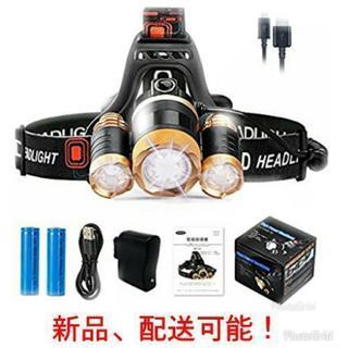 ヘッドランプusb充電式 LEDヘッドライト 高輝度 防水 充電電池付