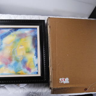 真作保証 油絵　Keazim Issinov　カジム　イシノフ　ミュージック　サイン有　F8号 額装　箱入り　アントレ