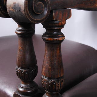 イギリス アンティーク エリザベス期 バルボスレッグ チェア 4脚セット オーク材　ダイニングチェア　アームチェア　洋館　アントレ