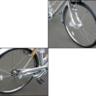 TS 未使用品 ミヤタ/ステンレーザー 26インチシティーサイクル オートライト＆内装3段 シルバー2