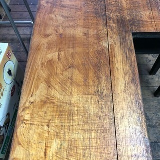 レトロ/アンティーク 昭和30年ごろに小学校で使われていた作業台/机/テーブル L字型 中古品
