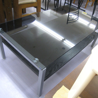 手稲区リサイクル ガラステーブル ブラック シンプル ￥2,800