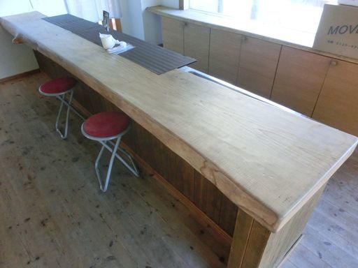 一枚板 木材 無垢カウンターテーブル - テーブル