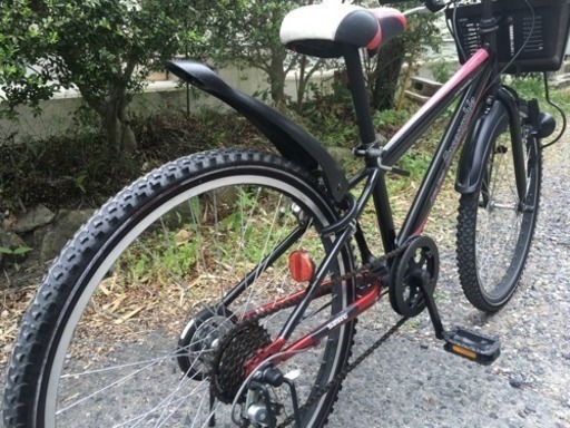 マウンテンバイク 26インチ MTB フロントサス 黒 LEDライト付き