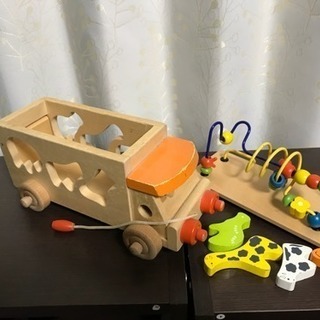 カラフルビーズバス 知育玩具 型はめ 木のおもちゃ