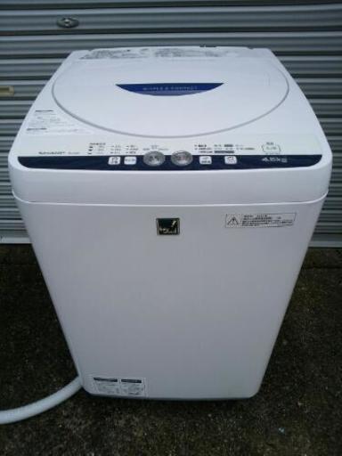値下げ　ＳＨＡＲＰ　全自動洗濯機　ES-G4E2　2015年製　4.5kg　高年式　シャープ　エコライフ　冷蔵庫と洗濯機同時購入で配送料無料（階段がある場合は別途見積もり）