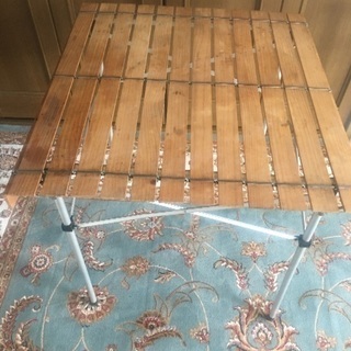 アウトドア 折りたたみ 木製 軽量アルミテーブル