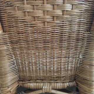 [販売完了(°▽°) ] IKEAラタンチェア 籐椅子クッション付き