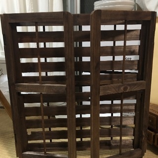 [販売完了(°▽°) ] I折りたたみ棚木製(置きっぱ、未使用)ウッドシェルフCEDAR2段