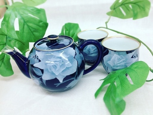 【香蘭社】未使用の茶器セット！ルリ薔薇/茶の間揃え【取りに来れる方限定】