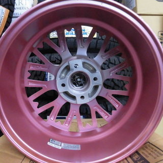 店内一掃SALE！数量限定！４本価格！未使用 和道 桜シリーズ★ ピンクメタリックポリッシュ★15インチ 6J +48 PCD100-4H★フィット　等   