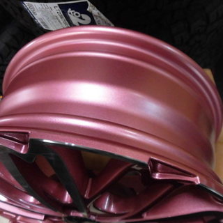 店内一掃SALE！数量限定！４本価格！未使用 和道 桜シリーズ★ ピンクメタリックポリッシュ★15インチ 6J +48 PCD100-4H★フィット　等   