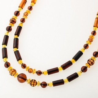 琥珀 2連ネックレス 品番5-849