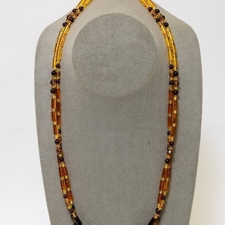 琥珀 2連ネックレス 品番5-849