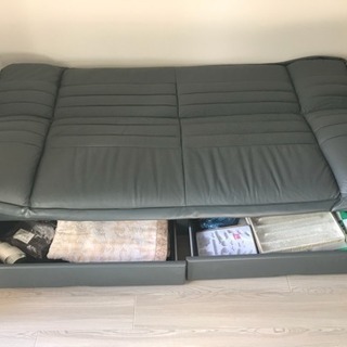 3人掛け ソファーベッド 本皮