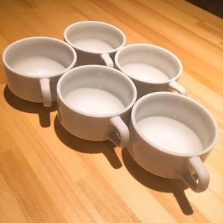 真っ白な【スープカップ】【コーヒーカップ】6個セット