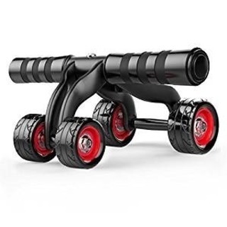 MKTEL 腹筋ローラー4輪腹筋トレーニング器具背筋 マット付
