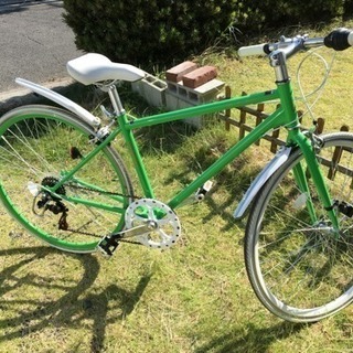 緑の大人用変速付スポーツタイプ自転車