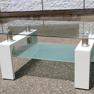 TEMPERED 2段テーブル ガラステーブル センターテーブル...