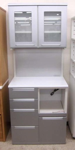 レンジボード　キッチン収納　食器棚　シルバー　札幌　西区　西野