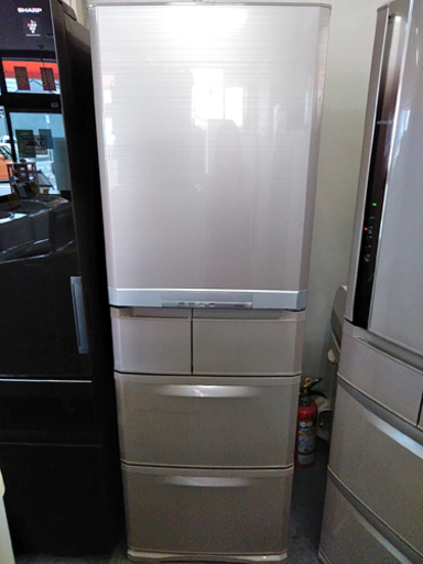 OM-202【送料格安・保証付！】 420L冷蔵庫　三菱　2013年製　MR-B42W-F　【中古】！自動製氷機能付き！