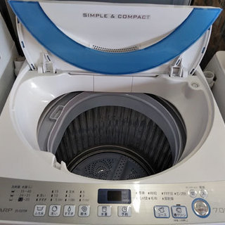 OM-205【送料格安・保証付！】 7.0kg洗濯機　SHARP　2016年製　ES-GE70R　【中古】！