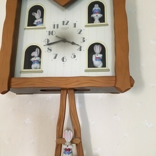 シチズンのうさぎの壁掛振り子時計