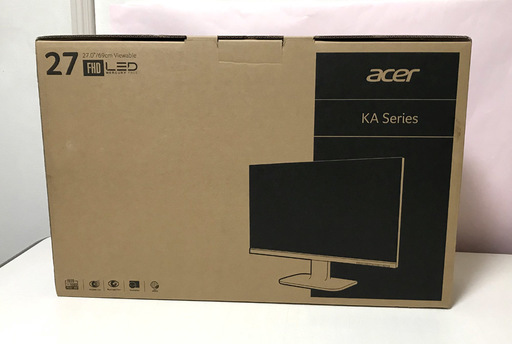 新品 Acer モニター ディスプレイ KA270HAbmidx 27インチ/フレームレス/VA/HDMI端子対応/スピーカー内蔵/ブルーライト軽減