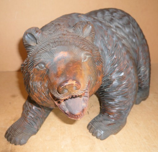 置物 木彫り熊 木製 熊彫 お部屋にクマの息吹を◇アイヌの魂 (ロボコン 