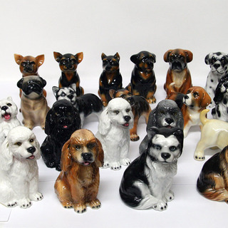 【新品】イタリア製　陶器　犬の置物　犬種いろいろ21匹